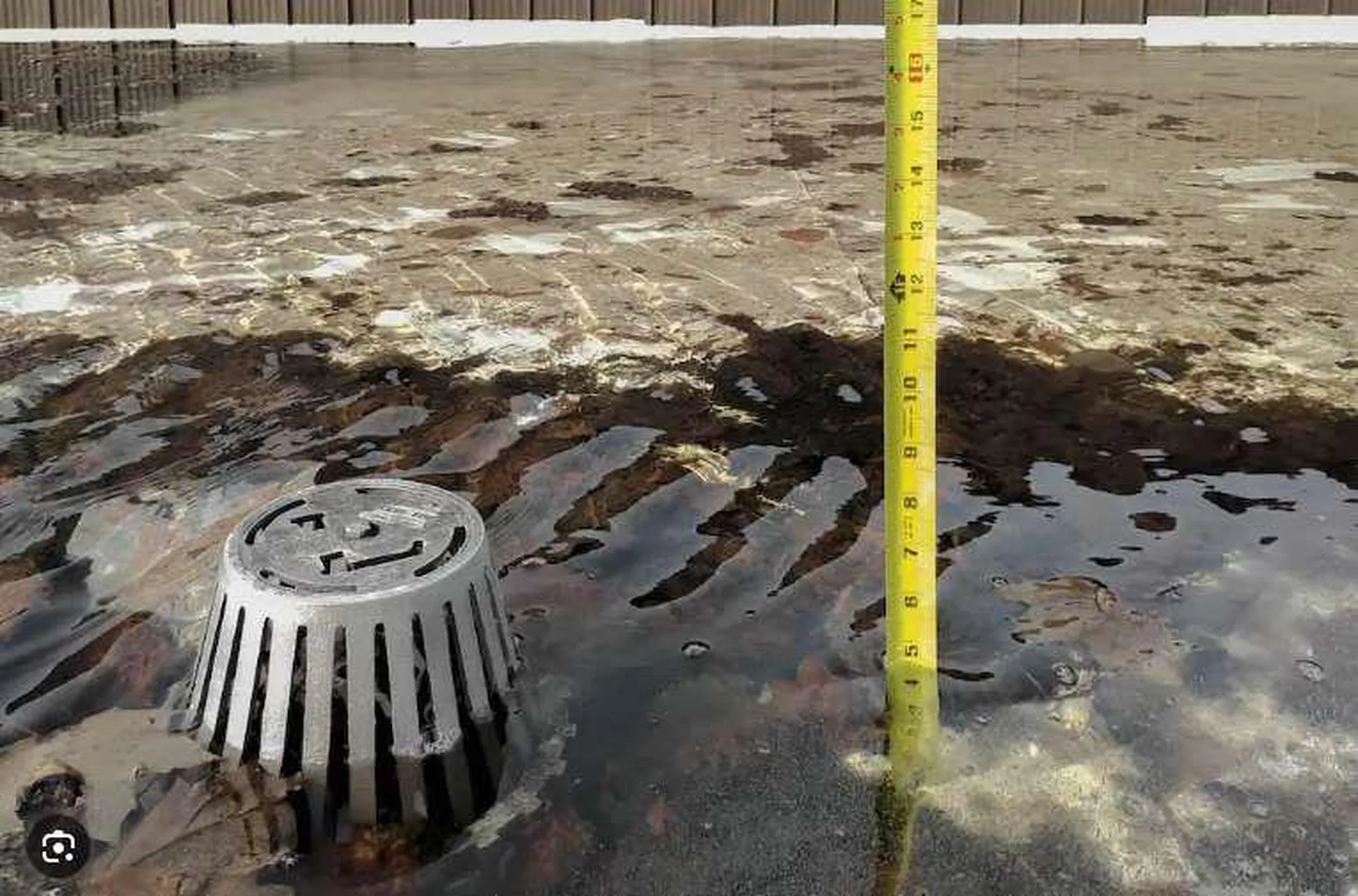 Roof drain test and inspection